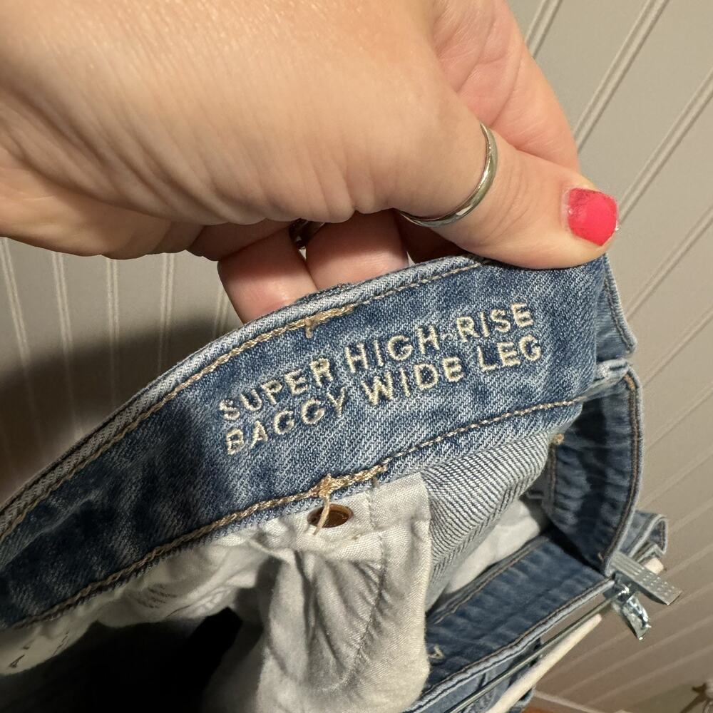 American Eagle Super High Rise Baggy Wide Leg Jeans Plus Size 20 - Picture 5 of 6